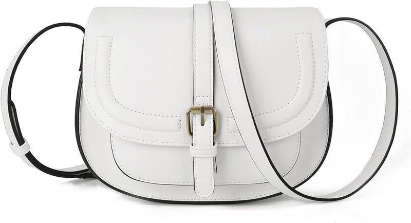 AFKOMST Crossbody Bags for Women,Small Saddle Purse and Boho Cross Body Handbags,Vegan Leather - Image 1